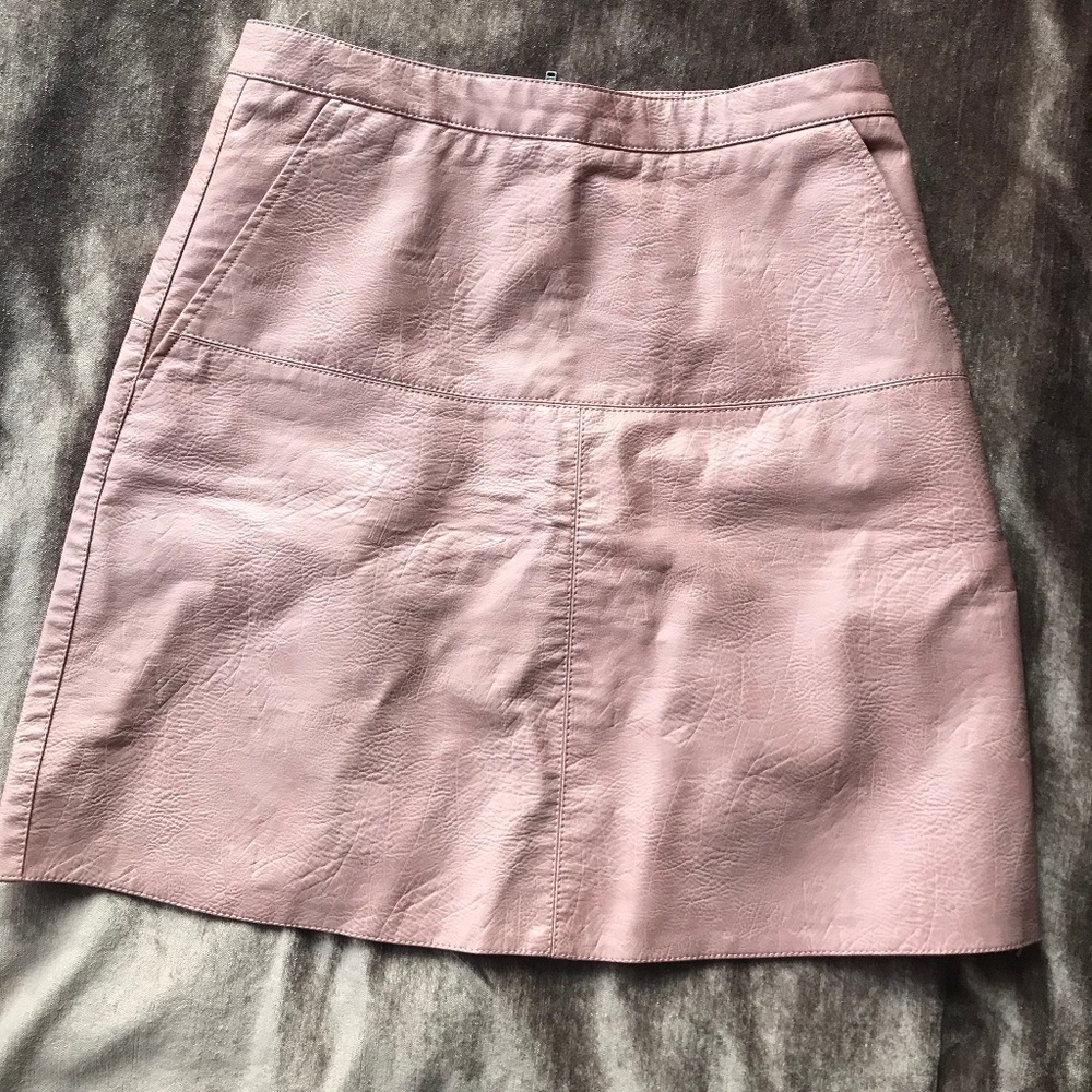 Dotti pink faux leather mini skirt with pockets